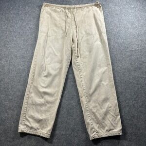 Produce‎ Company Pants Mens Medium Beige Cotton Twill Drawstring Relaxed Utility